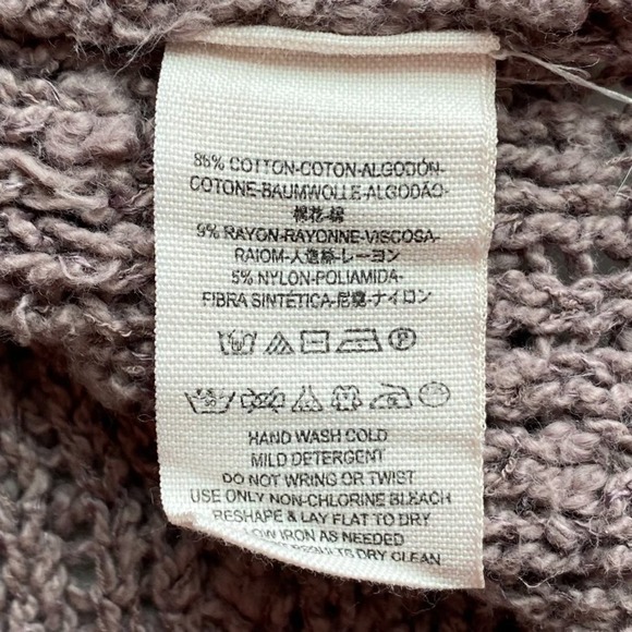 Free People Wavy Knit Oversized Sweater Womens XS Lavender Flared Sleeve Boxy - Picture 8 of 9